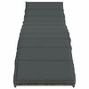 vidaXL Sólbekkur með Sessu 55x199x50 cm Grátt Pólýrattan