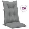 vidaXL Gar&eth;st&oacute;lasessur H&aacute;tt Bak 6 stk. Gr&aacute;ar 120x50x7 cm Tau&aacute;kl&aelig;&eth;i