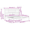 vidaXL Rúmgrind með Bókahillu án Dýnu Vaxbrún 140x200 cm Gegnheil Fura