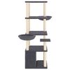 vidaXL Kattatré með Sísalklórustaurum Dökkgrátt 147 cm