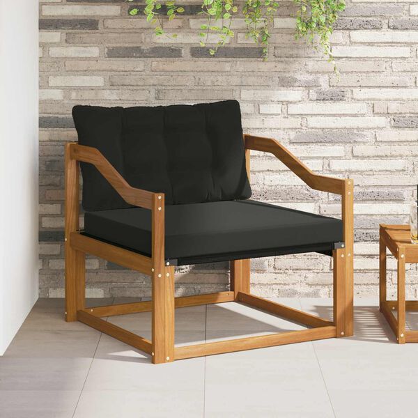 vidaXL &Uacute;ti s&oacute;fasett Fast Acacia tr&eacute; og Textilene N&aacute;tt&uacute;rulegur