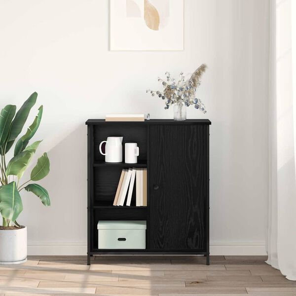 vidaXL Vi&eth;beinteyfla Svartur Eik 70 x 30 x 80 cm Samsettur vi&eth;ur