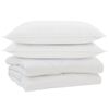 vidaXL S&aelig;ng me&eth; kodda 3 pcs Hv&iacute;tt Microfleece