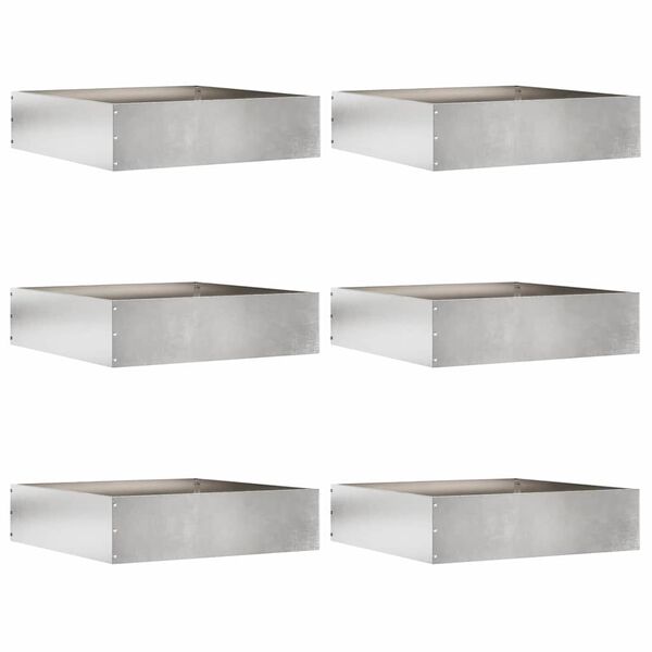 vidaXL Gar&eth;ja&eth;ar 6 pcs Silfur 50 x 50 x 13 cm Ry&eth;fr&iacute;tt St&aacute;l