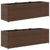vidaXL Gr&oacute;&eth;urker me&eth; 3 Pottum 2 stk Br&uacute;nt 105x30x32 cm P&oacute;l&yacute;rattan