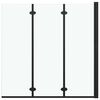 vidaXL Samanleggjanlegur Sturtuveggur 3 &THORN;il ESG 130 x 138 cm Svartur
