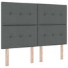 vidaXL LED Box Spring R&uacute;m me&eth; d&yacute;nu D&ouml;kk gr&aacute; 160 x 200 cm d&uacute;kur