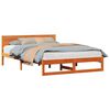 vidaXL Ramsv&iacute;k me&eth; h&ouml;fu&eth;gafl Vaxbr&uacute;nn 150 x 200 cm Solid furuhikk