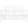 vidaXL Rúmgrind úr Málmi með Höfuðgafli & Fótagafli Hvít 120x200 cm