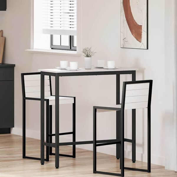 vidaXL bor&eth; Hv&iacute;tt 100 x 40 x 101 cm Vinnslutr&eacute; og st&aacute;li