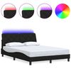 vidaXL R&uacute;mgrind me&eth; LED &aacute;n D&yacute;nu Sv&ouml;rt 140x190 cm Tau&aacute;kl&aelig;&eth;i