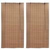 vidaXL R&uacute;llugard&iacute;na &uacute;r Bambus 2 stk. 150 x 220 cm Br&uacute;nn