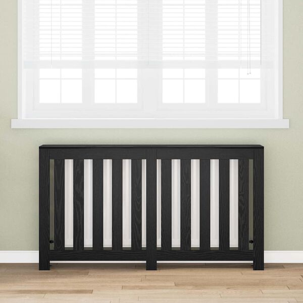 vidaXL Hitarak&aacute;pa Svartur Eik 149 x 20 x 82 cm Samsettur vi&eth;ur