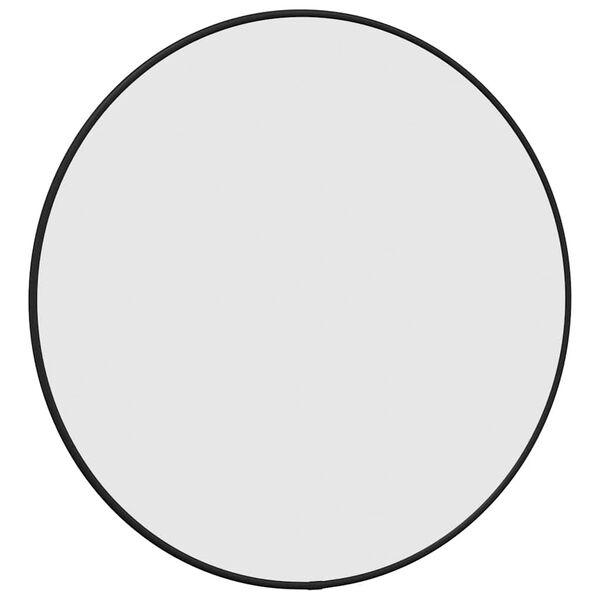 vidaXL Veggspegill Svartur &Oslash; 50 cm Kringl&oacute;ttur