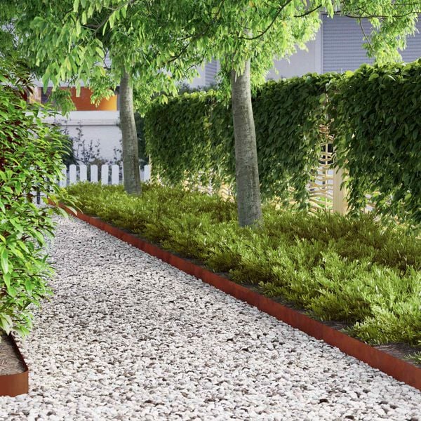 vidaXL Gar&eth;ja&eth;ar 4 pcs Rusty 450 x 0.05 x 15 cm Ve&eth;ra&eth; st&aacute;l