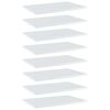 vidaXL B&oacute;kahillur 8 stk. H&aacute;glans Hv&iacute;tar 60x40x1,5 cm Sp&oacute;naplata