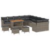 vidaXL Gar&eth;s&oacute;fa sett 14 pcs Gr&aacute;r p&oacute;l&yacute;rattan