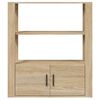 vidaXL Skenkur Sonoma Eik 80x30x90 cm Samsettur Vi&eth;ur