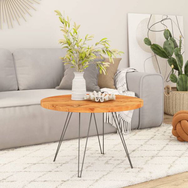 vidaXL Borðplata Ø60x2,5 cm Kringlótt Gegnheill Akasíuviður