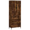 vidaXL H&aacute;r Sk&aacute;pur Reykt&oacute;na Eikarlitur 69,5x34x180 cm Samsettur Vi&eth;ur