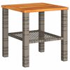 vidaXL Gar&eth;bor&eth; Gr&aacute;tt 40x40x42 cm P&oacute;l&yacute;rattan og Akas&iacute;uvi&eth;ur
