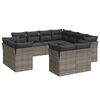 vidaXL 11 Hluta Gar&eth;s&oacute;fasett me&eth; Sessum Gr&aacute;r P&oacute;l&yacute;rattan