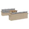 vidaXL Gar&eth;s&oacute;fa sett me&eth; p&uacute;&eth;i 7 pcs Beige og lj&oacute;sgr&aacute;r p&oacute;l&yacute;rattan