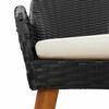 vidaXL Gar&eth;ur bor&eth;sett me&eth; p&uacute;&eth;i 3 pcs Svartur p&oacute;l&yacute;rattan