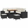 vidaXL Gar&eth;s&oacute;fa sett me&eth; p&uacute;&eth;i 8 pcs Svartur p&oacute;l&yacute;rattan