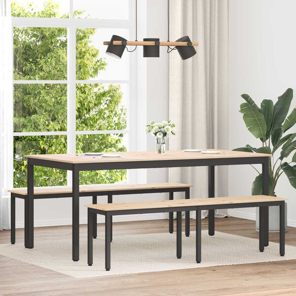 vidaXL Bekkur N&aacute;tt&uacute;rulegur 160 x 35 x 45 cm Solid furuhikk