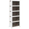 vidaXL staflanlegur geymslukassi me&eth; hj&oacute;lum 5-stiga 75 L 64x40x179 cm