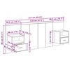 vidaXL Rúmveggur með skáp með skúffu 3 pcs Artisan Eik Samsettur viður
