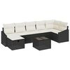 vidaXL S&oacute;fasett me&eth; p&uacute;&eth;i me&eth; geymslu 8 pcs Svartur p&oacute;l&yacute;rattan