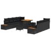 vidaXL Gar&eth;s&oacute;fa sett 11 pcs Svartur Poly Rattan og P&uacute;&eth;ur-lakki&eth; St&aacute;l