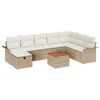 vidaXL Gar&eth;s&oacute;fa sett me&eth; p&uacute;&eth;i 9 pcs Drapplita&eth;ur p&oacute;l&yacute;rattan