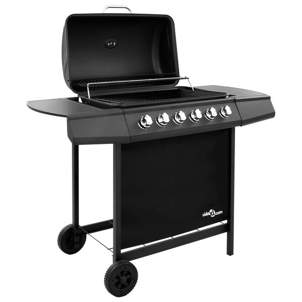 vidaXL Gasgrill 6 Brennarar Svart