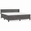 vidaXL H&oacute;lfa&eth; Springr&uacute;m me&eth; D&yacute;nu D&ouml;kkgr&aacute;tt 180x200 cm Flauel