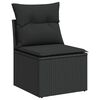 vidaXL 9 stykki gar&eth;s&oacute;fasett me&eth; p&uacute;&eth;um Black Poly Rattan Acacia