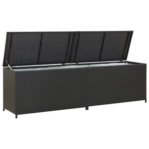vidaXL Geymslukassi fyrir Gar&eth; Polyrattan 200x50x60 cm Svartur