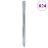 vidaXL Tjaldh&aelig;lar 24 stk. 30 cm &Oslash;20 mm Galvanh&uacute;&eth;a&eth; St&aacute;l