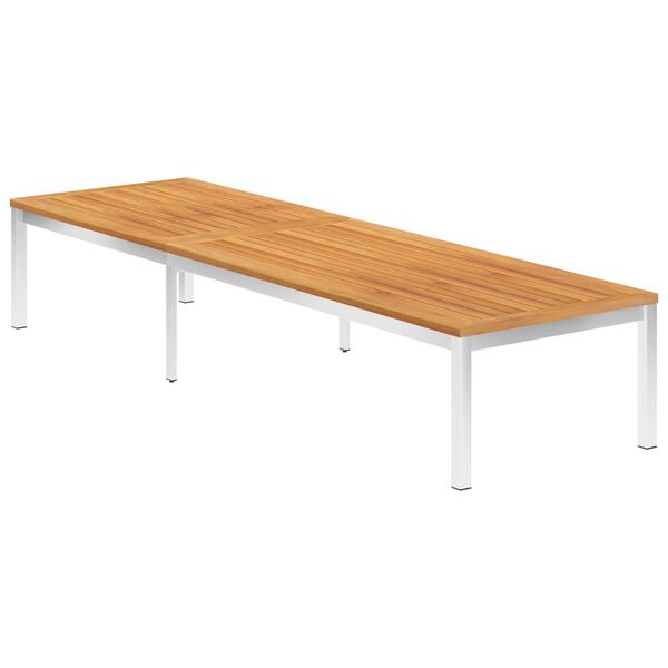 vidaXL Samleggjanlegur S&oacute;lbekkur me&eth; Sessu Akas&iacute;uvi&eth;ur og St&aacute;l