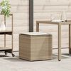 vidaXL Koddabox með geymslu Drapplitaður 50 x 50 x 50 cm pólýrattan