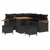 vidaXL Gar&eth;s&oacute;fa sett 8 pcs Svartur p&oacute;l&yacute;rattan