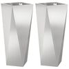 vidaXL Pl&ouml;ntuker 2 pcs Silfur 30 x 30 x 75 cm Ry&eth;fr&iacute;tt St&aacute;l