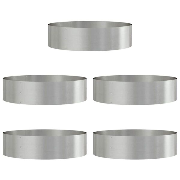 vidaXL Garðaráðar 5 pcs Silfur 80 x 80 x 20 cm stainless steel