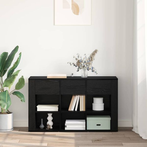 vidaXL Vi&eth;beinteyfla Svartur Eik 100 x 30 x 59,5 cm Samsettur vi&eth;ur