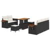 vidaXL Gar&eth;s&oacute;fa sett 8 pcs Svartur p&oacute;l&yacute;rattan