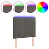 vidaXL LED h&ouml;fu&eth;gafl D&ouml;kkgr&aacute;tt 90x5x118/128 cm Flauel