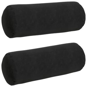 vidaXL Bolster P&uacute;&eth;ar 2 pcs Svartur &Oslash; 25 x 70 cm Korduroy efni