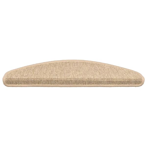 vidaXL Stigamottur 15 stk 65x21x4 cm lj&oacute;sbeige h&aacute;lfhringlaga st&oacute;rar